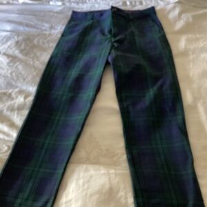 Vineyard vines boys size 16 green navy blue plaid straight fit chino style pants